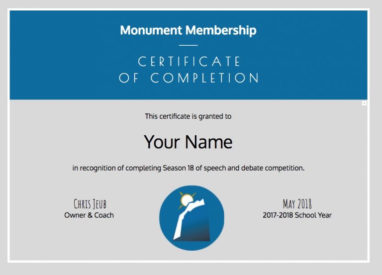 Certificate-of-Completion-Sample - Monument Members